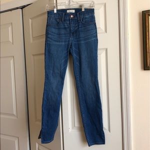 Madewell split hem skinny jeans